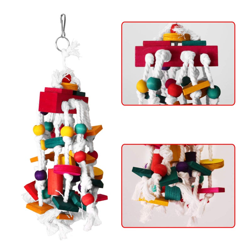 Rypet Bird Chewing Toy - Parrot Cage Bite Toys Wooden Block Bird Parrot Toys for Small and Medium Parrots and Birds - Image 4